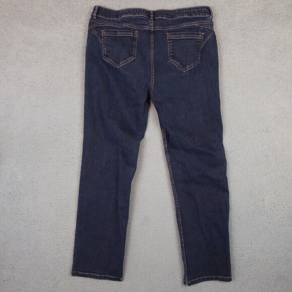 M&S Per Una Jeans Women's UK 16 Denim Pants Straight Leg Dark Wash Meas. 34x28 - Picture 5 of 15